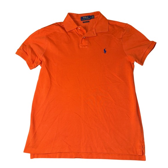 Polo Ralph Lauren Mens Orange Custom Slim Fit Short Sleeve Polo Shirt medium - Picture 2 of 5